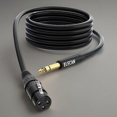 Elecan 6.35mm (1/4 in) TRS Male To XLR Female 50 Ft. Pro Cable (Cable Only)