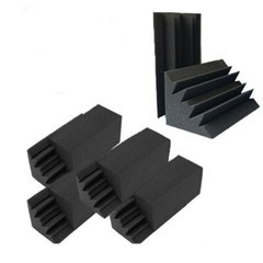6 pcs Acoustic Foam Black Bass Trap Soundproof Corner Wall Studio Home 10x5x5