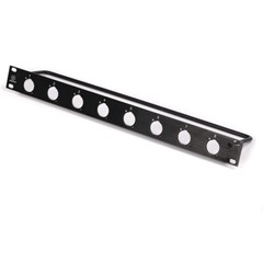 1U Single Space Rack Panel 8 Cut outs For D Connectors W/ Lacer Bar 19″ 483mm