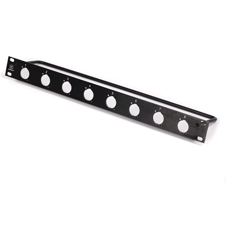 1U Single Space Rack Panel W/ 8 Cut outs For D Connectors W/ Lacer Bar 19″ 483mm