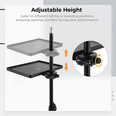 Microphone Stand Tray, Universal Clamp-On 6.5 x 8.7 x 0.4 inches, As Shown