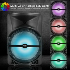 Pyle PPHP1544B Bluetooth Loudspeaker w/ Rechargeable Battery, Party Lights 1200w
