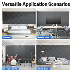 12 Pack Sound Proof Foam Panels for Walls, Acoustic Panels with 12 PACK Black