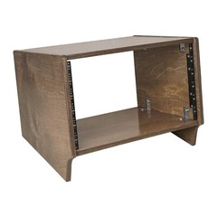 Sound Town DIY 6U Angled Studio Rack w/ Plywood, Weathered Brown (SDRK-Y6SLB)