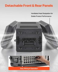 VEVOR 4U Rack Case Rackmount Flight Case 12 in with Microphone Compartments
