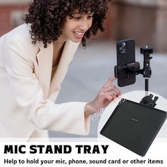 Adjustable Microphone Stand Tray for Music Sheets & Recording Accessories