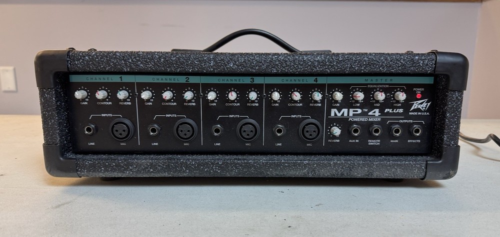 Peavey MP 4 Plus Powered Mixer 4-Channel Built-In Reverb 2-Band EQ