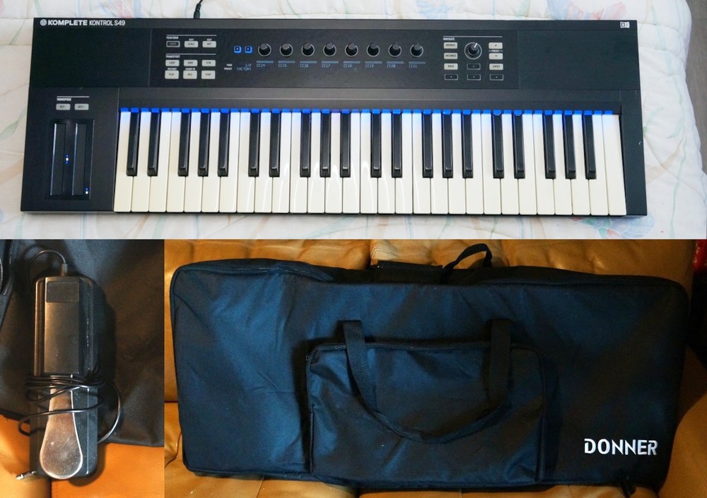 Native Instruments Komplete Kontrol S49 MK1 + Donner Bag & Sustain Pedal Bundle