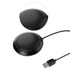 Noise Reduction USB Microphone Desktop Metal Plastic Small Space Saving Black