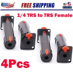 4PCS 1/4 TRS to TRS Female Audio Feed Thru Connector For D Panel Mounting HOT
