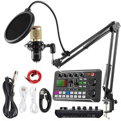 Podcast Microphone Bundle, BM-800 Condenser Mic with Live Sound Card Kit, Pod…