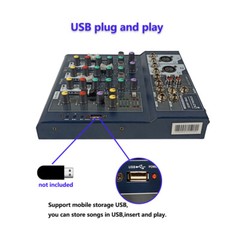 Pro 4-Channel Mini Mixer USB Audio Pure Mixer Live Studio Mixing Console Effects