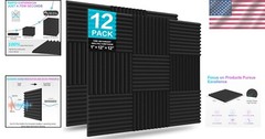 Fire-Resistant Acoustic Foam Panels | 12 Square Feet of Noise Absorption