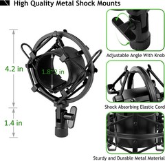 Adjustable Desk Mic Stand with Shock Mount for Audio-Technica AT2020
