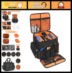 Multi-Pocket DJ Equipment Bag – Black Storage Messenger with Mesh Compartments,