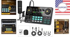 Compact Podcast Mixer Set with 3.5mm Microphone for Effortless Live Streaming
