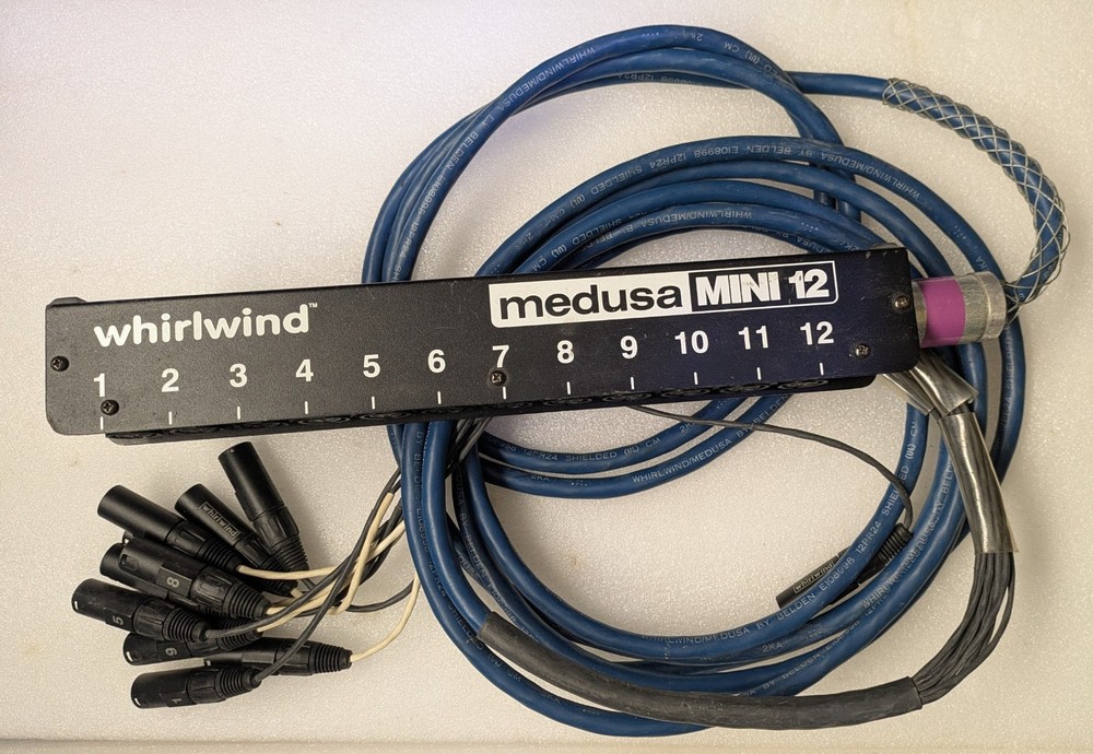 Whirlwind Medusa Mini 12 Low Profile Audio Drop Snake 25 ft – Black