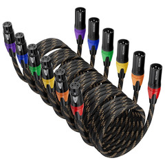 XLR Cable, Microphone Cables 25ft 6 Pack, BEZOKABLE Braided XLR Male to Female 3
