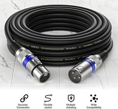 XLR Microphone Cable 2 Feet – XLR Male to Female 3 Pins Balanced XLR Cables 6