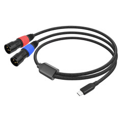 USB C to Dual XLR Male Stereo Sound Frequency Cable USB Type C to XLR Power