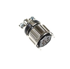 7-Pin Female Miniature Hexagonal Panel Connector Socket Sleeve Hood 126-196 Blk
