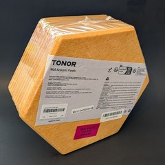 TONOR 12-Pack Self-adhesive Hexagon Acoustic Panels Orange Yellow Reduce Noise