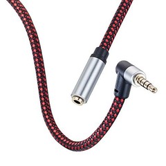 Tiierzon Audio Mic Extension Cable,90 Degree TRRS 3.5mm Aux Headphone 3Ft
