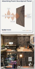 BUBOS Sound Absorbing Acoustic Wall Panels 6-Pack 23.6×23.6in Brown