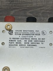 Shure PE70 RM, 4 Channel Reverberation Mixer, Spring Reverb, Vintage Unit