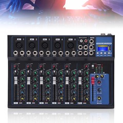 110V 7-Channel Bluetooth Portable Audio Mixer USB DJ Sound Mixing Console Board