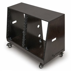 Sound Town DIY 2 x 12U Slanted Studio Rack Plywood Black Espresso (SDRK-D12TD)