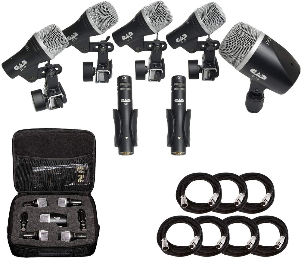 Cad Audio Stage7 Premium 7-Piece Drum Instrument Mic Pack with Vinyl Carrying Ca