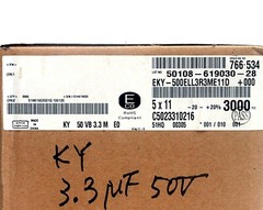 100pc Electrolytic Capacitor KY 3.3uF 50V +105℃ 5000hr Nippon Chemi-Con 5x11mm