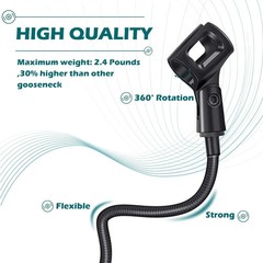 2 Pcs Gooseneck Mic Stand Mic Holder Microphone Stand Mount Adjustable Arm Ad…