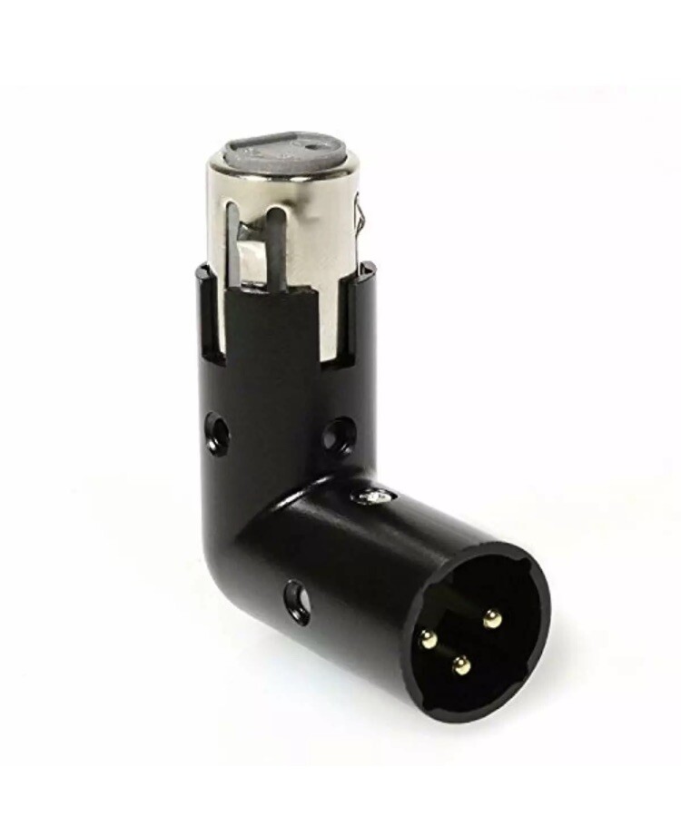 LyxPro XLR Angled Adapter Male To Female 4 Angle Positions 90 degree Mic Cable