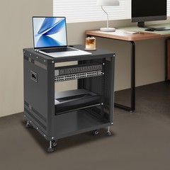 12U AV Rack Stand with Caster Wheels Network Stereo Recording Studio Rack