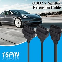 OBD2 Splitter Cable 1FT/30cm, 16Pin Male to Female, Extension Cord for