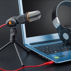 3.5mm Condenser Microphone Tripod Stand Mic for Studio Recording PC Laptop Game