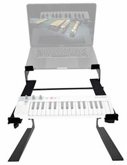 Rockville Dual Shelf Laptop+Controller Stand for Arturia KeyStep Keyboard