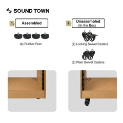 Sound Town DIY Slanted 12U Studio Rack, Plywood, Golden Oak (SDRK-12T)