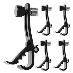 5Pcs Adjustable Drum Rim Mic Clips Metal Plastic Clamp Black for Guitar Setup