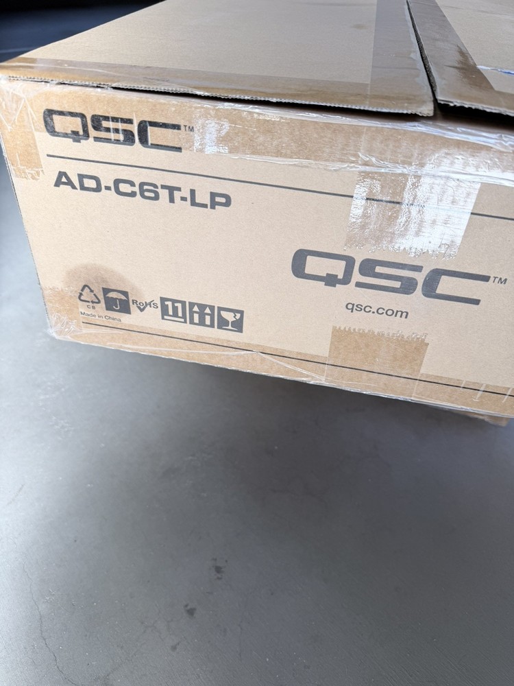 QSC AD-C6T-LP 6.5in 70v/100v Low-Profile Ceiling Speaker (Pair) White **NIB**