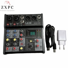 LASE Mini 4 Channel Sound Mixing Console Audio Mixer with USB2.0 audio interface