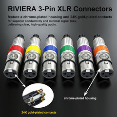 24Pack XLR 3pin Male Plug and Female Connector Fine Nickel plated with 24K Gold