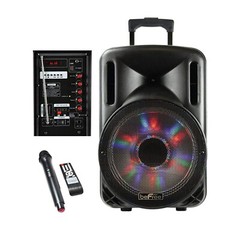 beFree 12″ Portable 2500W Bluetooth PA DJ Party Speaker Lights MIC w Warranty
