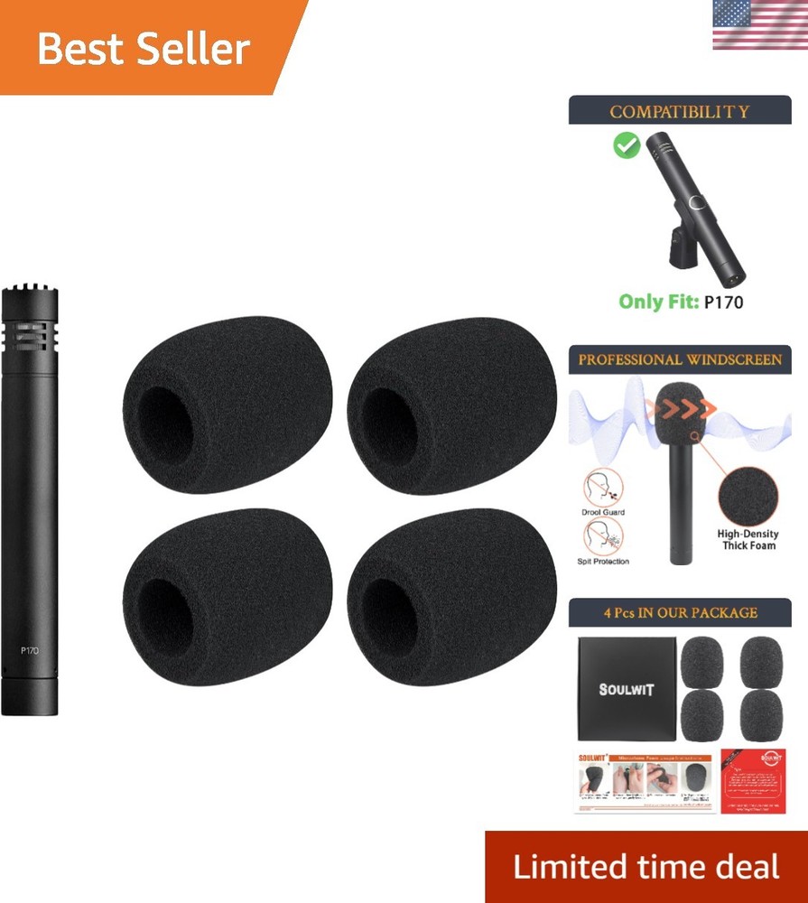 4Pcs Microphones Pop Filter for AKG P170 Pencil Condenser, Protective Mic Cover