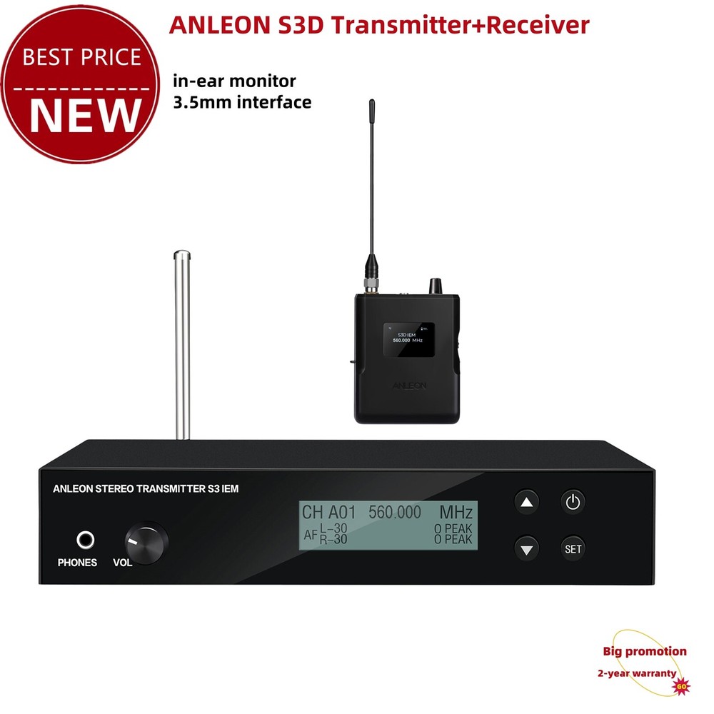 ANLEON S3D 560-596MHz Transmitter+Receiver Kit Stereo Wireless In-Ear Monitor p2