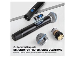 Wireless Microphones System with 2 X 100 Channels Cordless Handheld Microphon…