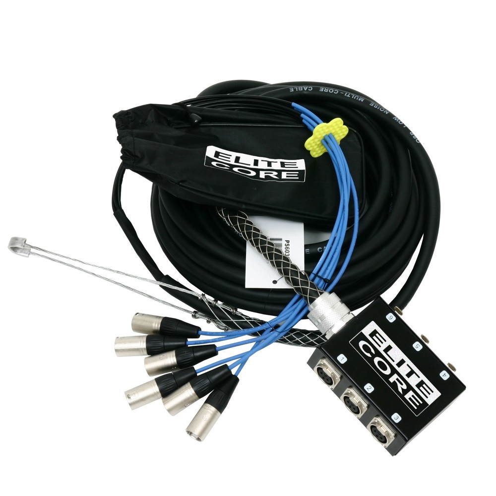 Elite Core 6 Channel 30′ XLR Mic sub Stage Audio Snake w/box No-Returns
