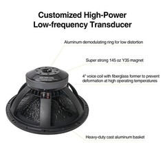 Sound Town 1600W 18” Powered Sub with DSP, LPF, Plywood, White (CARME-18SWPW)